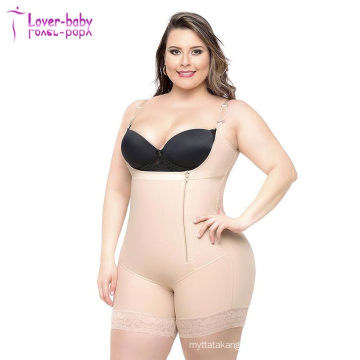 Adjustable Straps Lace Hem Body Shaper with Butt Lifter